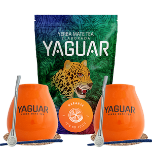 Yerba Mate szett Yaguar Naranja 500g