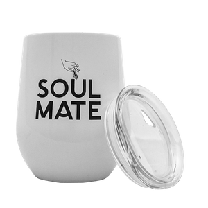 TermoLid – hőszigetelt yerba mate bögre fedéllel – Soul Mate (fehér) – 350 ml