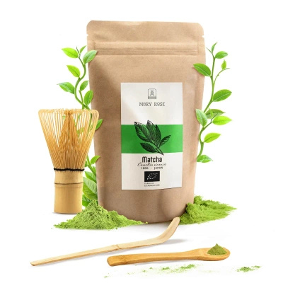 Kész: Matcha BIO 100g + Chasen és Chashaku