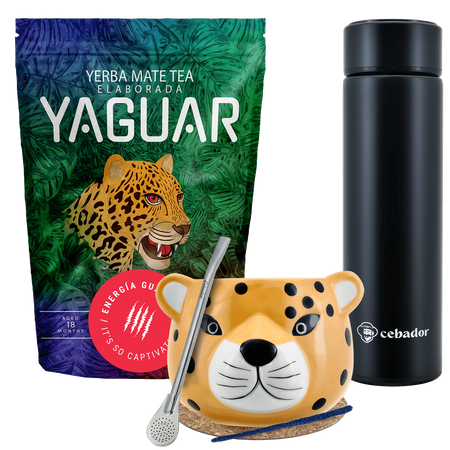 Yerba Mate Yaguar Energia 500g-os kalabász termosz készlet