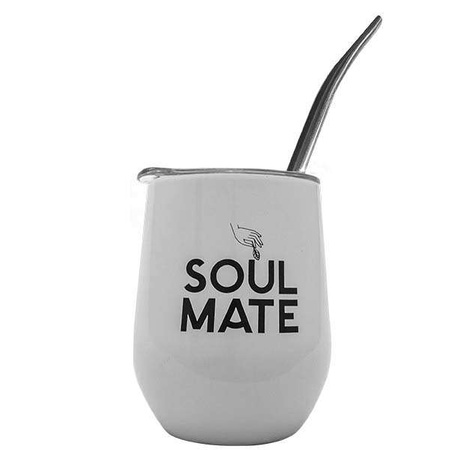 TermoLid - rozsdamentes acél edény fedővel - Soul Mate (fehér) - 350 ml