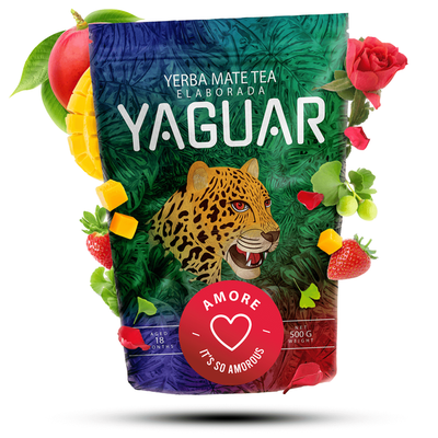 Yaguar Amore 500 g 0,5 kg - brazil yerba mate gyümölcsökkel és gyógynövényekkel