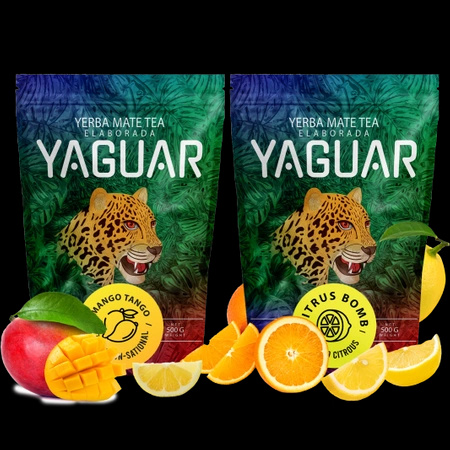 Yerba Mate Yaguar gyümölcsös Citrus Mango 2x500g 1kg