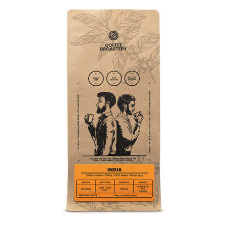 Coffee Broastery - Egész kávébabos India Karnataka Premium 1kg