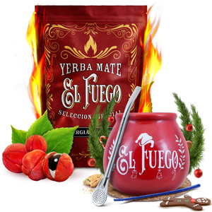 Yerba Mate téli induló készlet El Fuego Energia 500g + kiegészítők