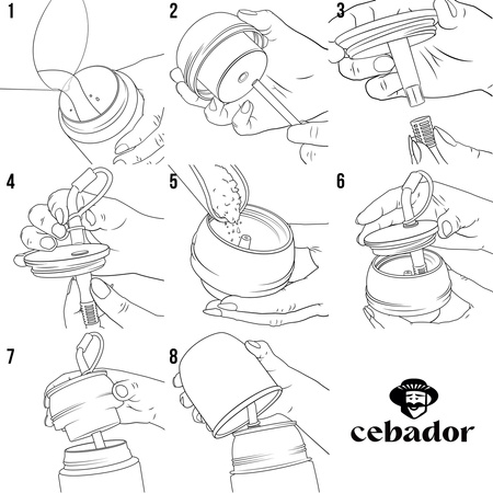 Yerbomos 5.0 - 650 ml - Mate, termosz és bombilla egyben (szürke)