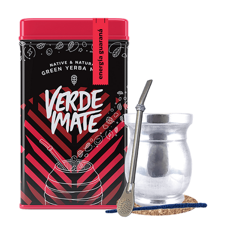 Set Yerbera Verde Mate Energia Guarana 0.5kg Palo Santo Mate Energia 0.5kg Palo Santo