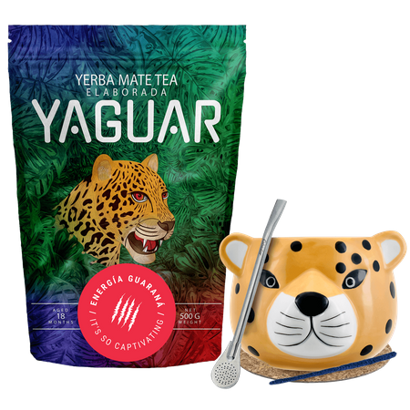 Yerba Mate Yaguar Energy Calabash Gatito 500g készlet Yerba Mate Yaguar Energy Calabash Gatito 500g