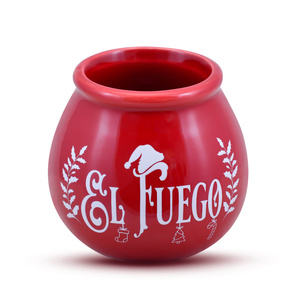 Kerámia mate tökre El Fuego logóval - Christmas Edition (piros) 300 ml