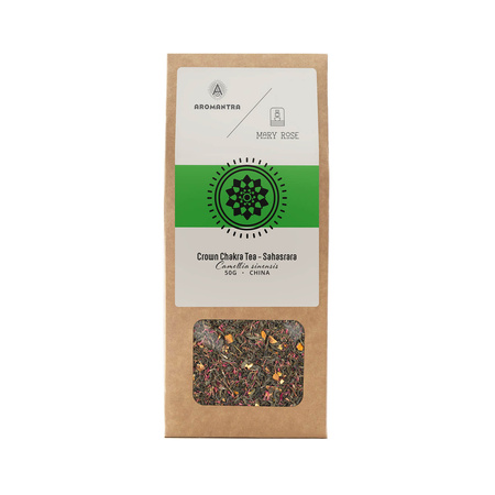 Aromantra x Mary Rose – Korona csakra tea Sahasrara (zöld tea) 50 g