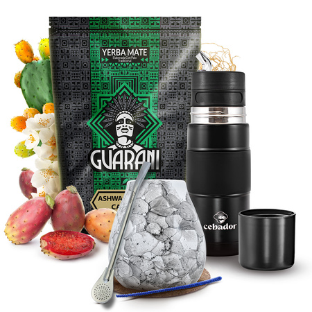 Yerba Mate készlet Guarani Ashwagandha 500g 0,5kg Yerbomos + Mate Tökre + Bombilla