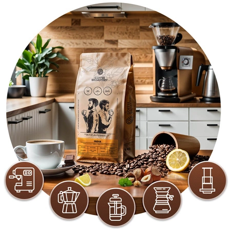 Coffee Broastery - Egész kávébabos India Karnataka prémium 400g