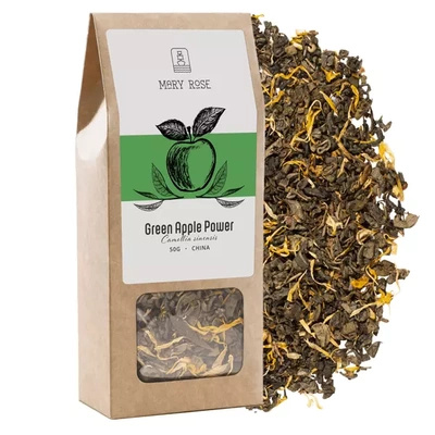 Mary Rose - Green Apple Power zöld tea - 50 g