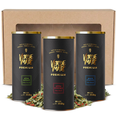 Ajándékkészlet Yerba Mate Verde Mate Premium 3x200g 0,6kg