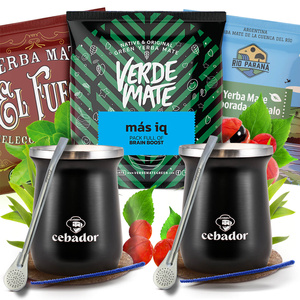 Yerba Mate készlet két személyre 3x50g 150g 2x TermoMate + 2x Bombilla